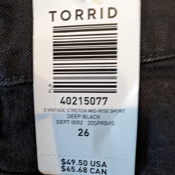 Torrid denim Short, black mid rise plus size 26 - Picture 12 of 12